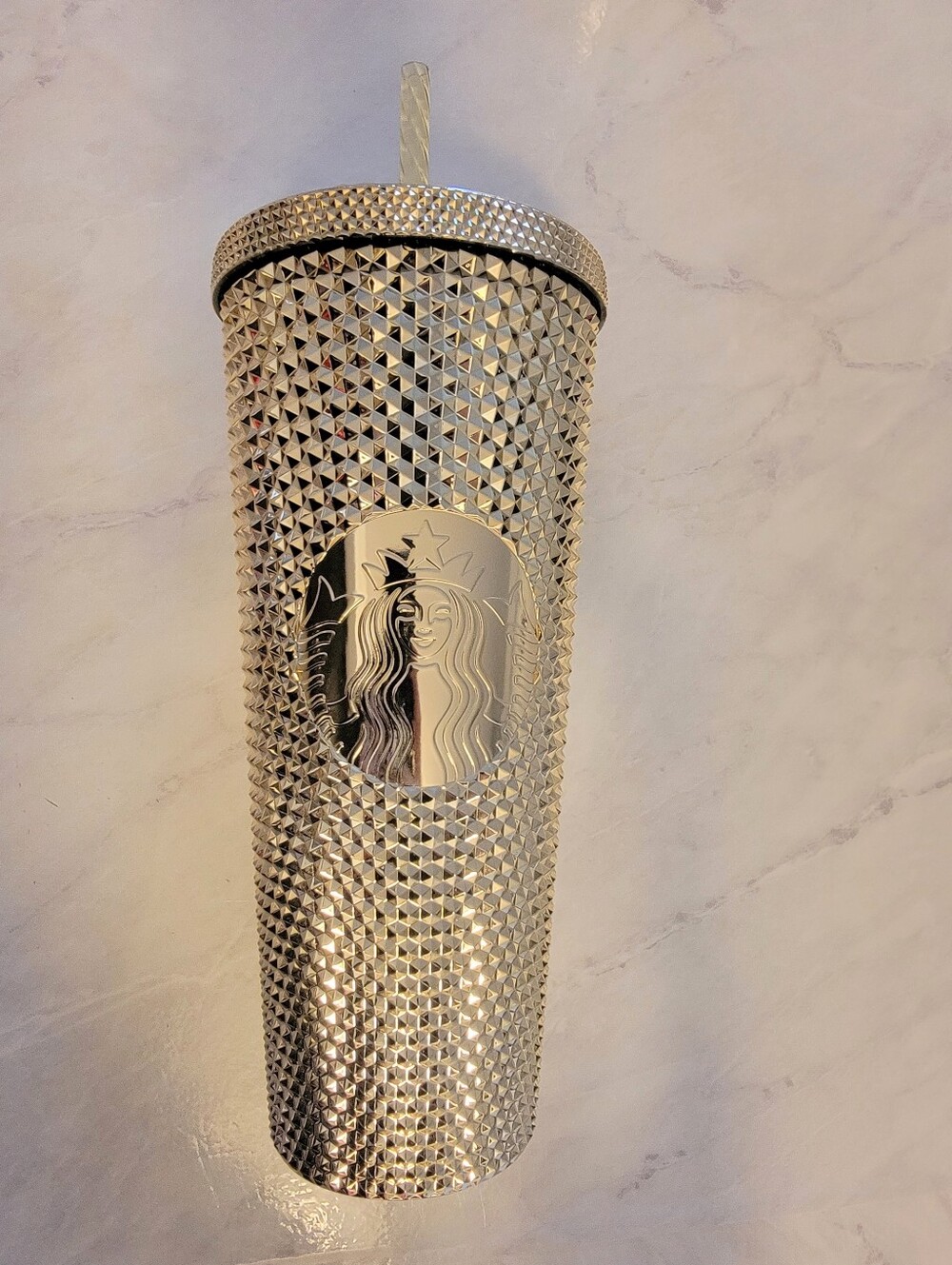 Starbucks Metallic Gold Studded Tumbler with Straw